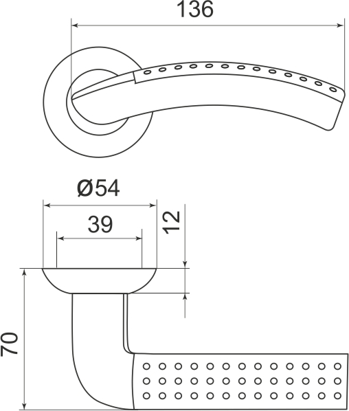 Ручка дверная Армадилло R.LD54.Libra26 SN/CP-3 матовый никель/хром TECH (кв. 8х140)