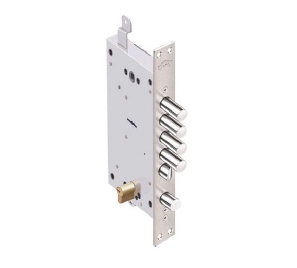 Замок (Эльбор) врезной двухсистемный Рубин 1.08.46 с тягами, 5 кл.