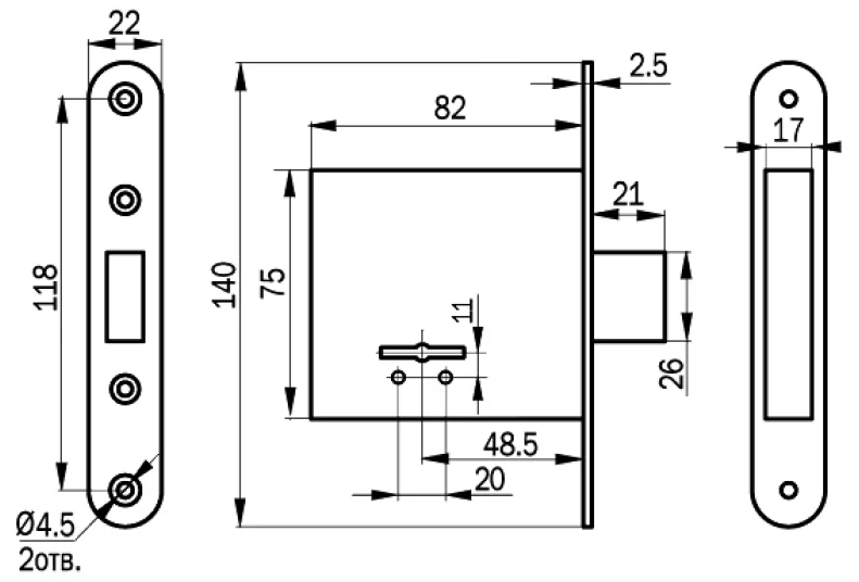Замок Просам ЗВ8-4С/03 (76500)